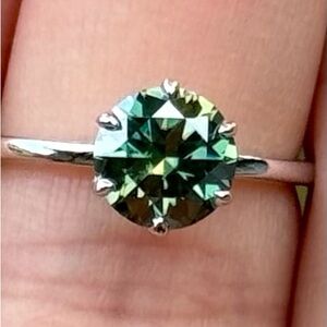 BRAND NEW Solid 10K W/2.00 CT Blue Moissanite Diamond Ring